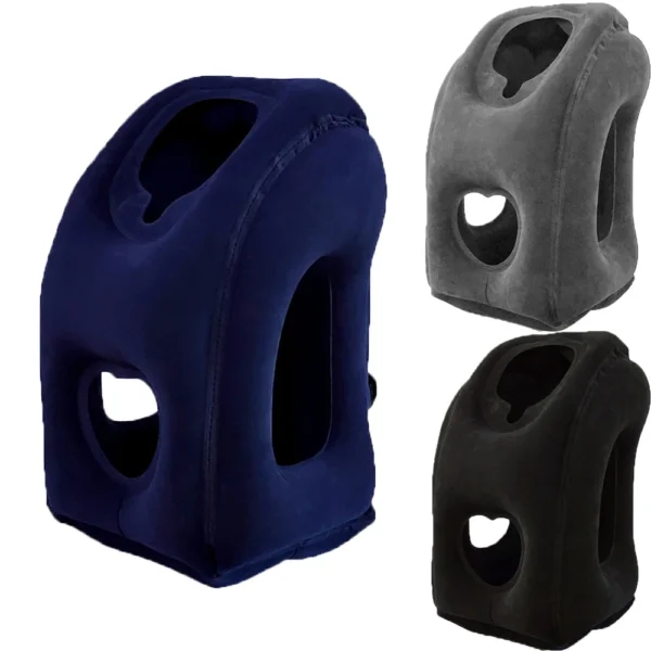 Portable Inflatable Travel Pillow Neck Support for Office Naps Airplane Flights Train Sleepouts Outdoor Camping