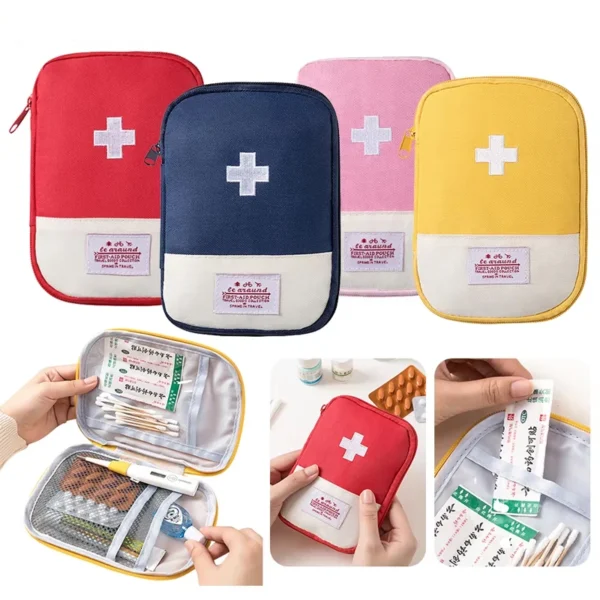 Mini Medicine Bag Pill Storage Pouch Outdoor Emergency Survival Kit Trip Travel Portable Medical Bag Portable Home Storage Bag