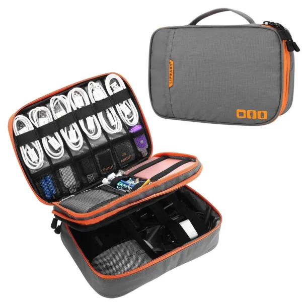 Portable Electronic Accessories Travel case,Cable Organizer Bag Gadget Carry Bag for iPad,Cables,Power,USB Flash Drive, Charger