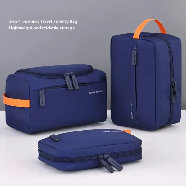 3-in-1 Travel Toiletry Bag for Men Oxford Toiletry Organizer Dopp Kit Water-resistant Shaving Bag Cosmetic Bag Makeup Organizer