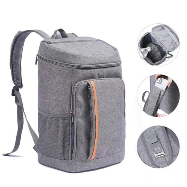 1pc Shoulder Insulation Bag Multifunctional Outdoor Picnic Insulation Fresh-keeping Backpack Leak-proof Ice BagTravel Essentials
