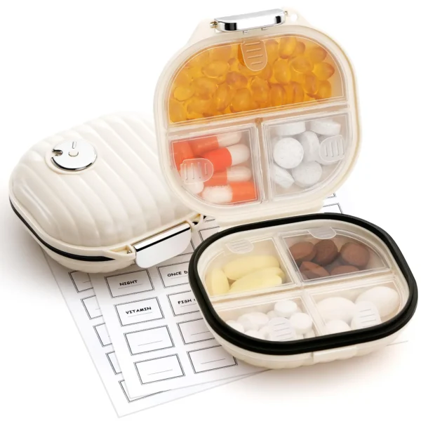 1pc Portable Pill Box 7 Day Small Pill Case Moisture Proof Daily Medicine Vitamin Container for Vitamins, Travel Essentials