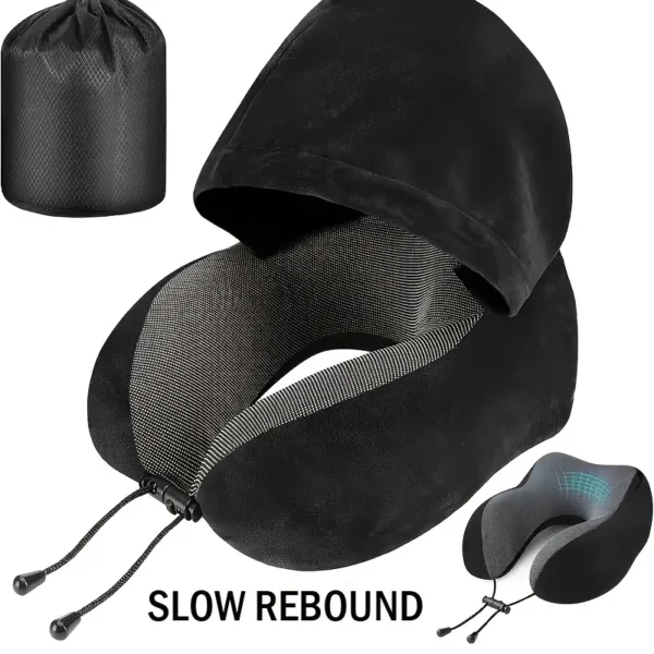 Memory Foam U-shaped Neck Pillow Neck Cushion Soft Neckrest Pad Portable Travel Pillow Cervical Healthcare Massage Neck Pillow
