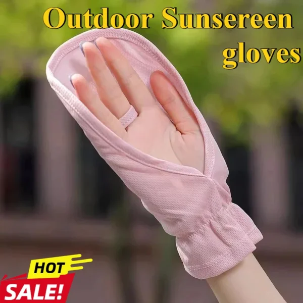 1set Driving Sun Protection Gloves Breathable Fabric Anti-slip Outdoor Cycling Resistant Short Gloves Outdoor hiking accessories