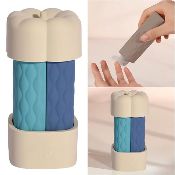 4 in 1 Travel Bottles BPA Free Leak Proof Travel Containers Refillable Bottle Set for Shampoo Conditioner Lotion Body Wash
