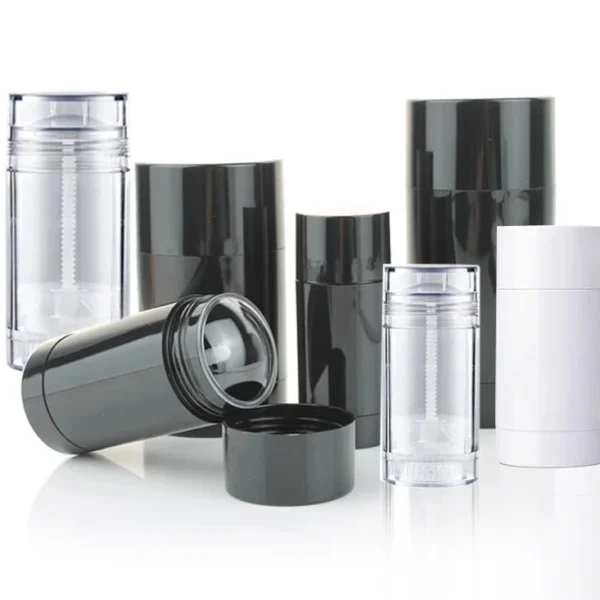 12Pcs 15ml 30ml 50ml 75ml Round Shape Bottom Filling Stick Deodorant Container Travel Clear Reusable Deodorant Tube For Home