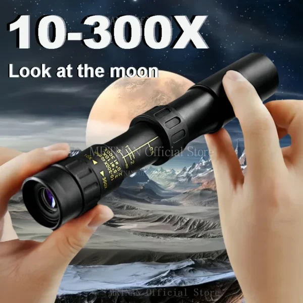 10-300x40 Telescope Zoom Portable Powerful Binoculars With Tripod And Mobile Phone Bracket Camping Travel Monocular